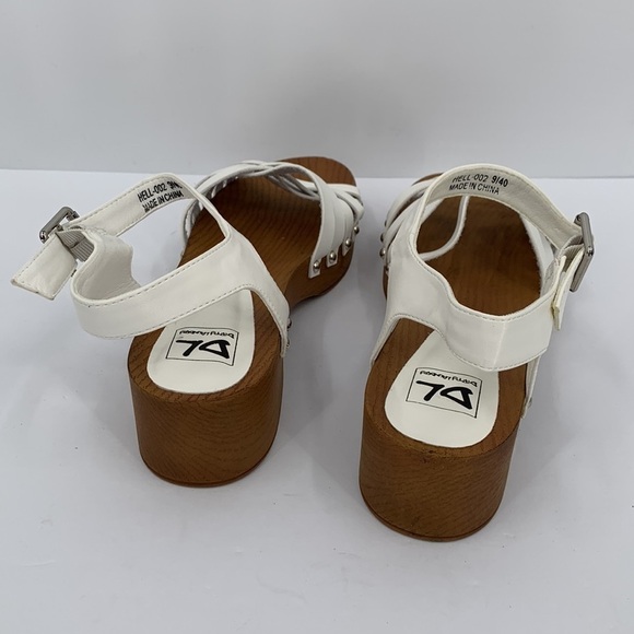 DL Dirty Laundry Helsinki sandal platform shoe woven white woven new 40 9 - Picture 5 of 6